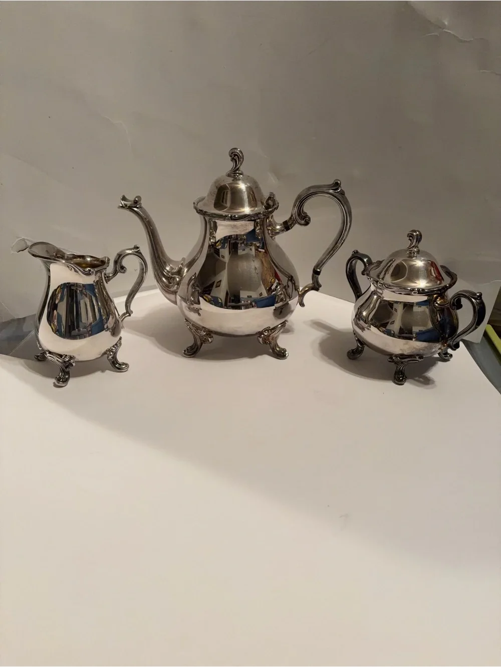 Vintage Webster Wilcox Joanne Silverplate 3-Pc Tea Set - (7203 -7204)